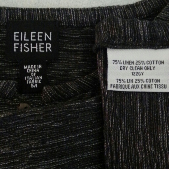 Eileen Fisher Shirt Linen Blend Button 3/4 sl  Sz - Picture 4 of 4